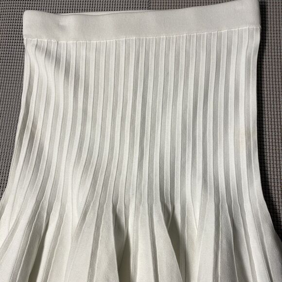 Zara Pleated Bell Skirt‎ Womens Large White 56% Nylon - Picture 4 of 6